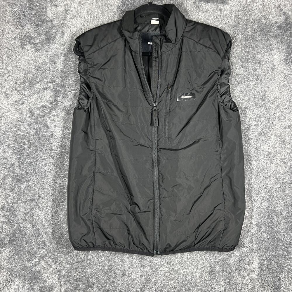 Finisterre Vest Mens M Black Puffer Insulated Lined Polyester Full Zip Casual
